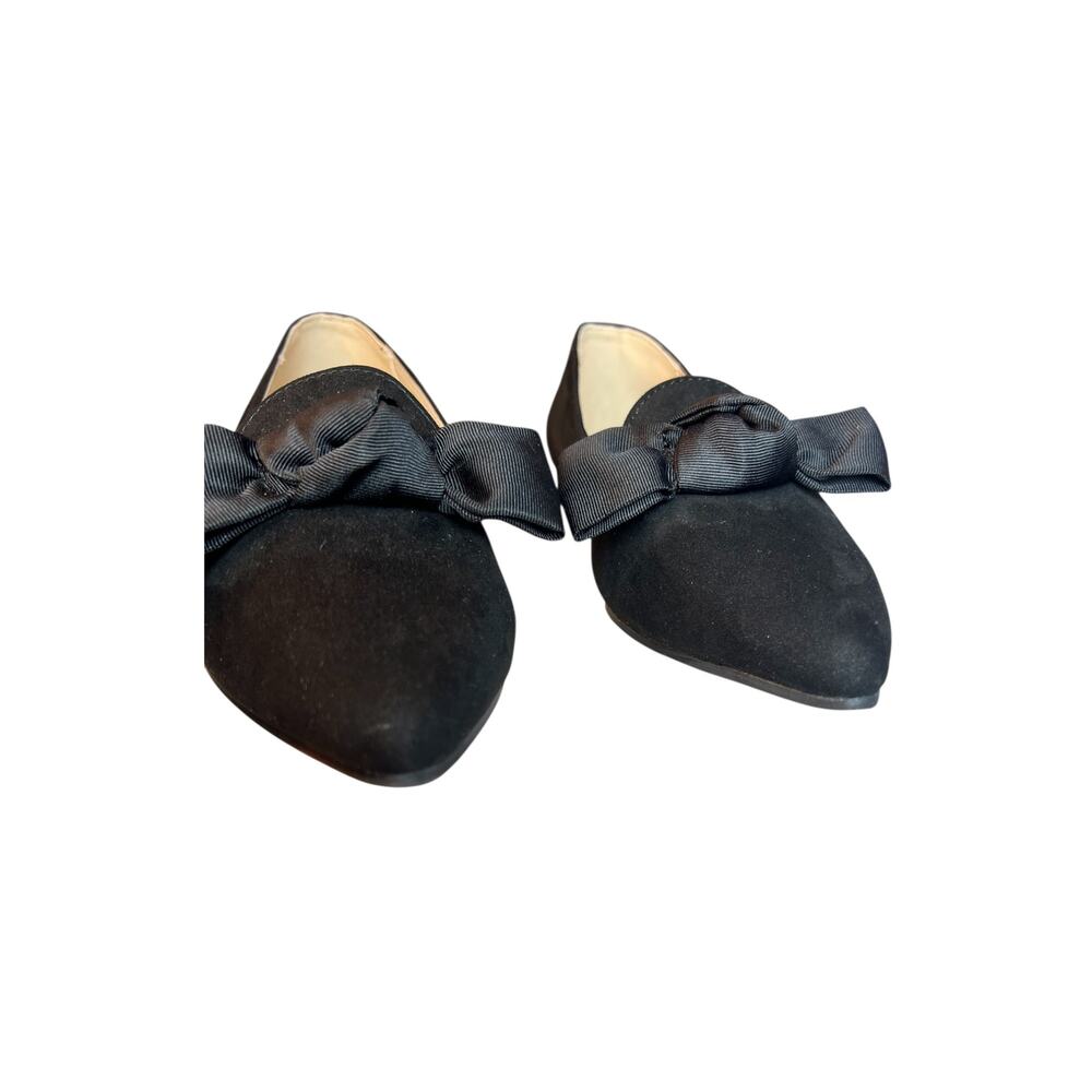 London Rebel Florence Black Pointed Bow Ballet Flats Size 6 NWOB - Picture 6 of 9
